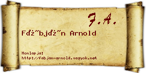 Fábján Arnold névjegykártya