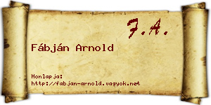 Fábján Arnold névjegykártya