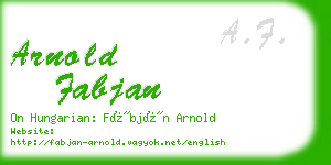 arnold fabjan business card